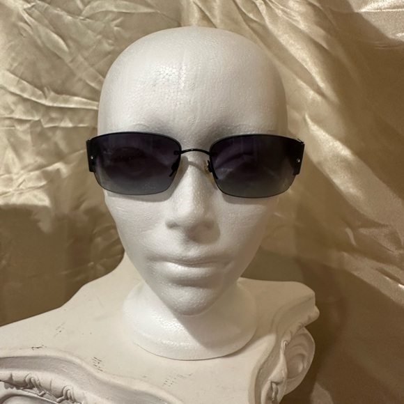 Chanel 4117 Rimless Crystal Rhinestone CC Y2K Sunglasses Black Silver Hue - Picture 7 of 16